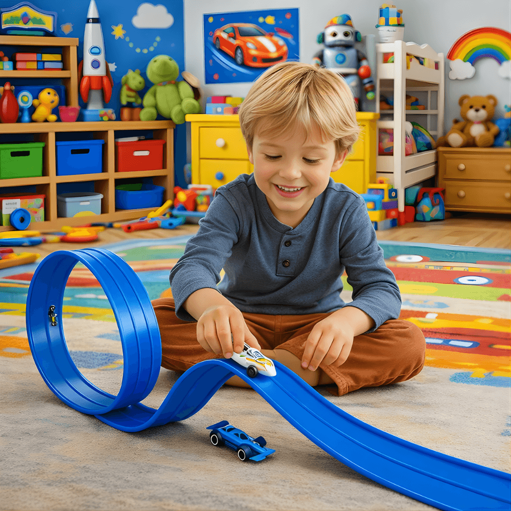 TurboLoop – Elastyczny Tor Wyścigowy - Zawiera 4 autka + 12 przyssawek