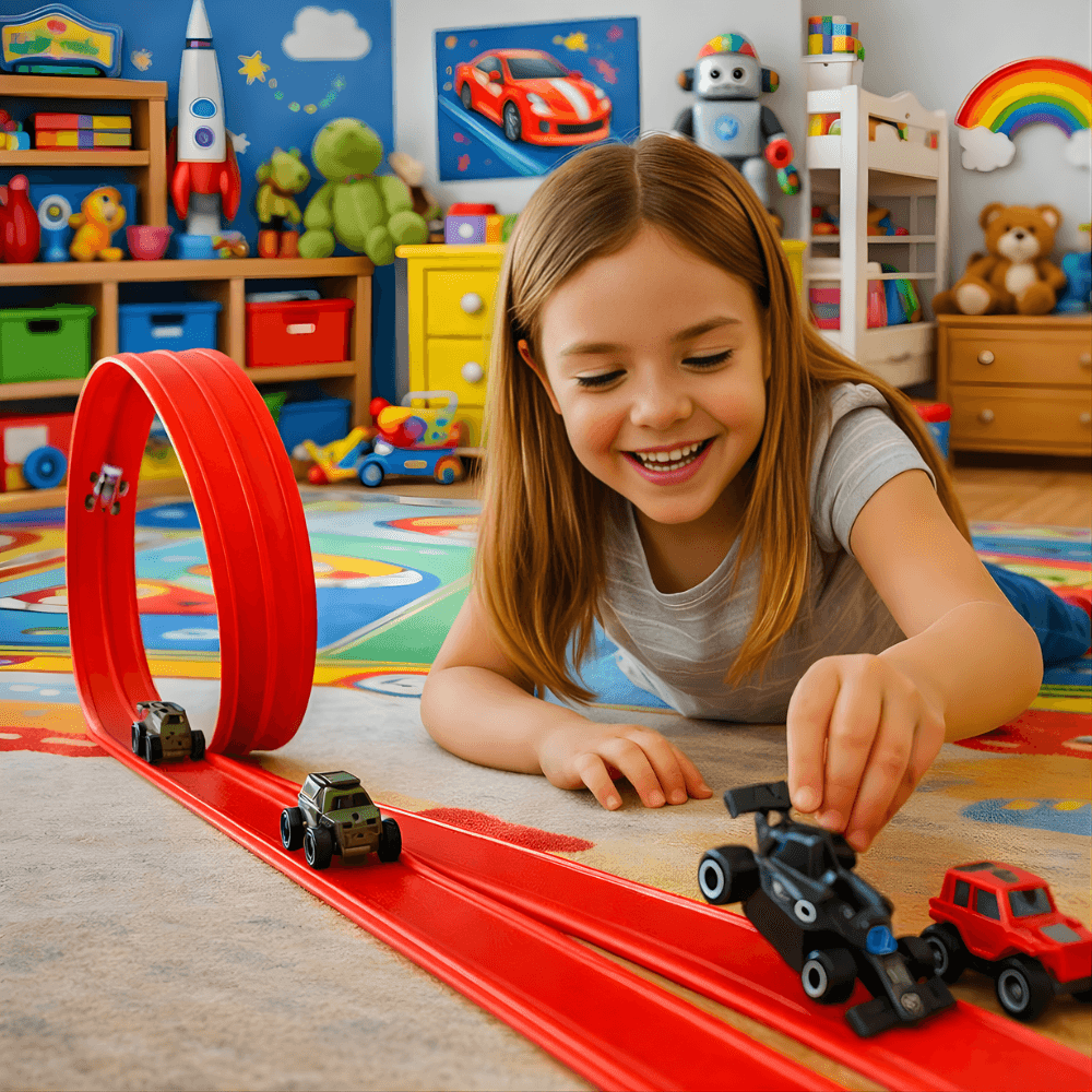 TurboLoop – Elastyczny Tor Wyścigowy - Zawiera 4 autka + 12 przyssawek