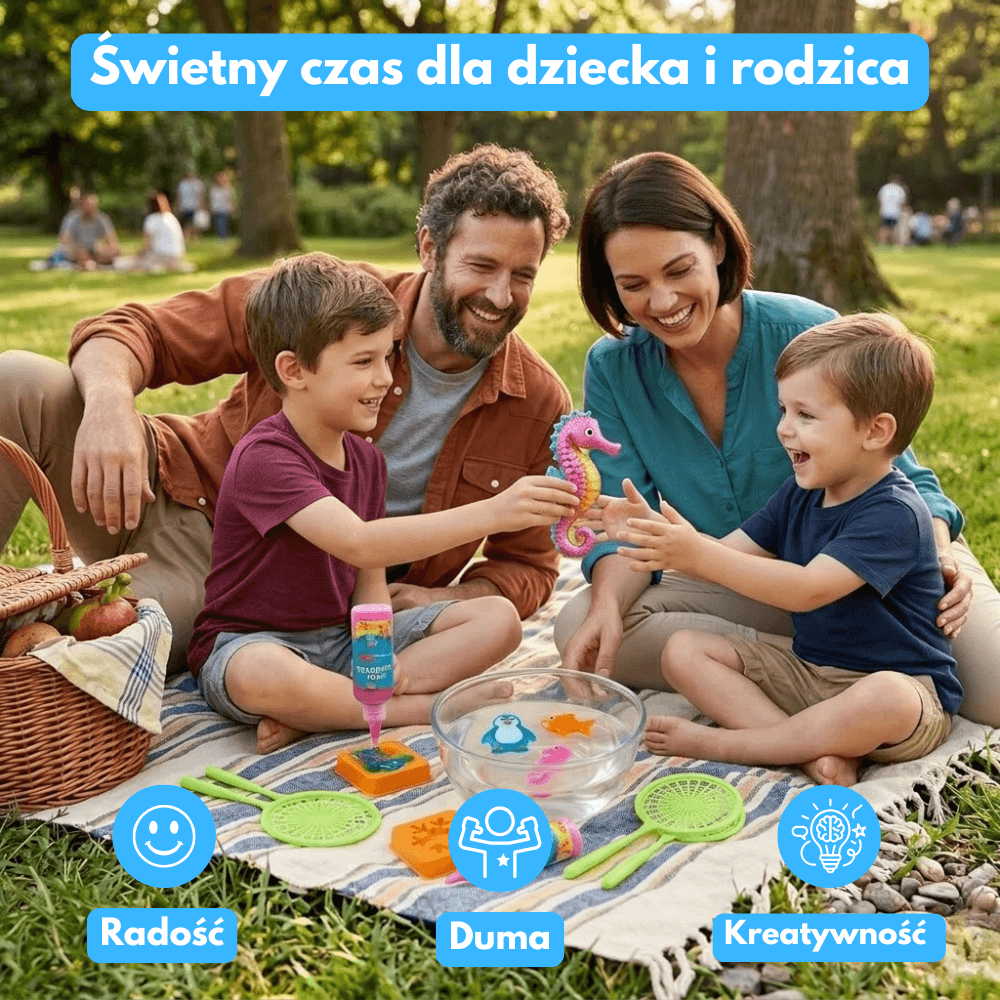 WodneStworki - Kreatywny zestaw 30 elementów  DIY do tworzenia pływających zwierząt w wodzie